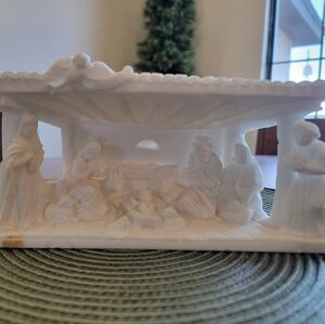 White Nativity Scene Figurine